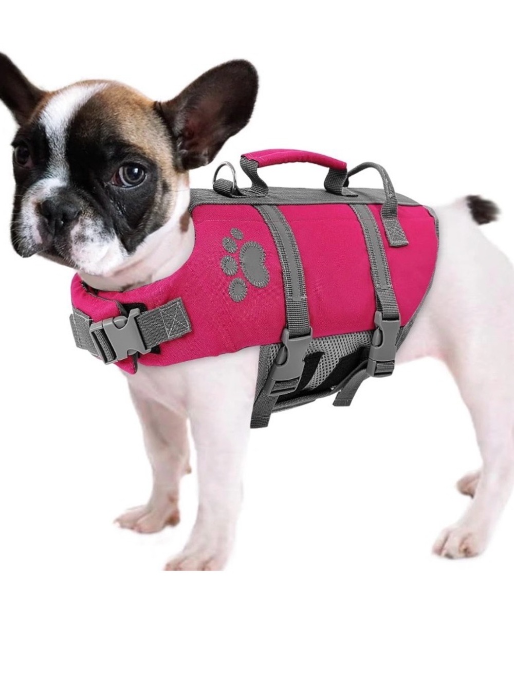 Pink Dog Life Jacket Vest with Safety Handle, Size Medium